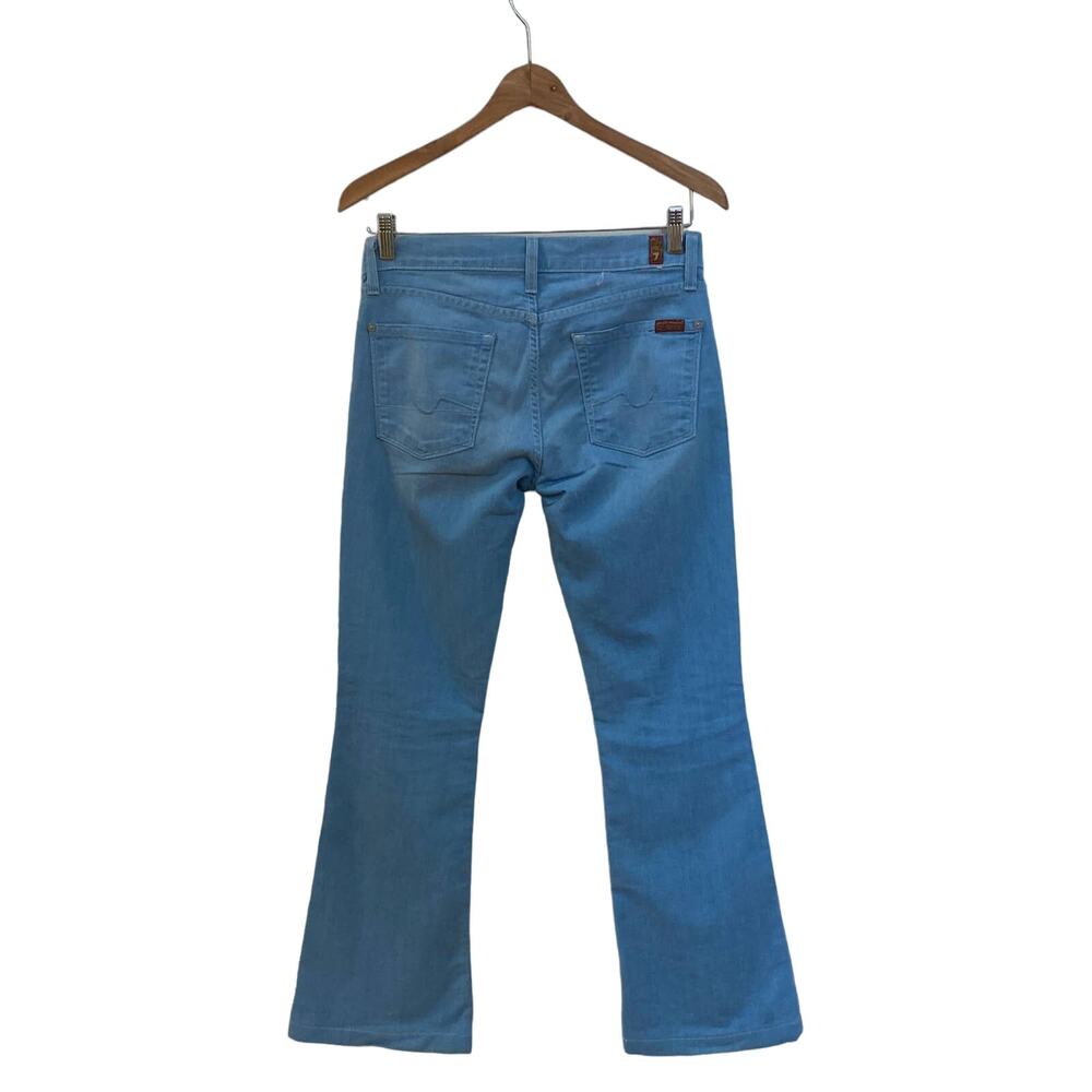 7 For All Mankind Charlize Flare Leg Light Wash Jeans Size 27 Boho Festival - Picture 5 of 7